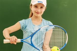 Young Girl with Tennis Racket